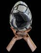 Septarian Dragon Egg Geode - Black Crystals #72046-1